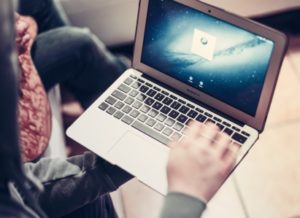 using laptop