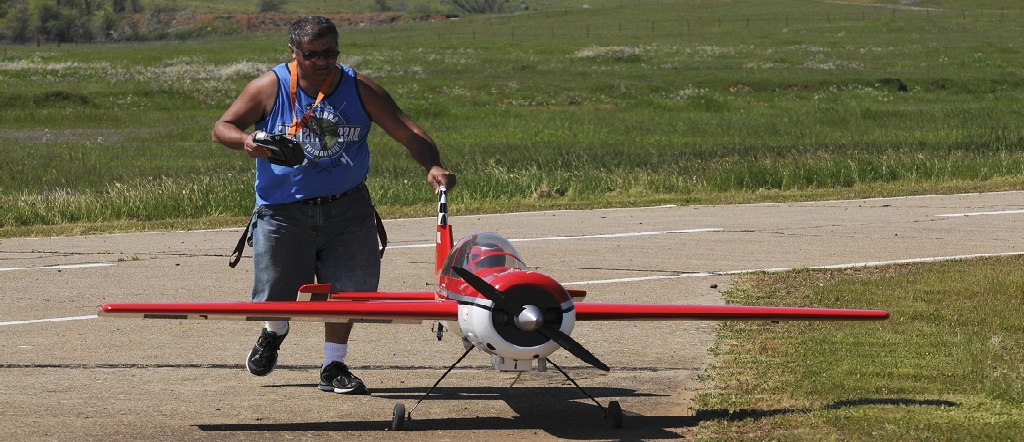 playing remote controlled plane
